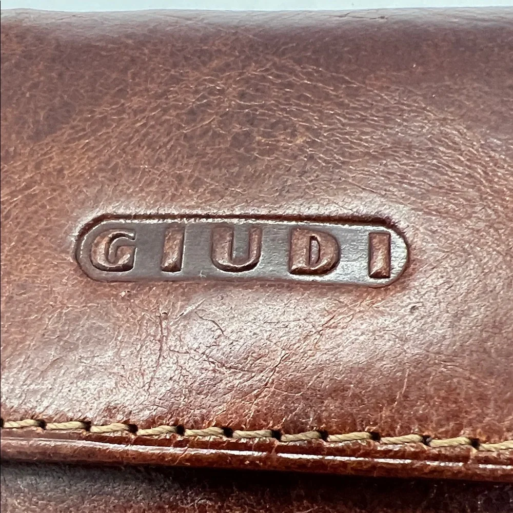 GIUDI Vintage Tri-Fold Leather Wallet | Brown Cowhide | Italian Craftsmanship